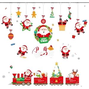 Christmas Window Clings for Glass Windows, Christmas Santa Claus Window Clings